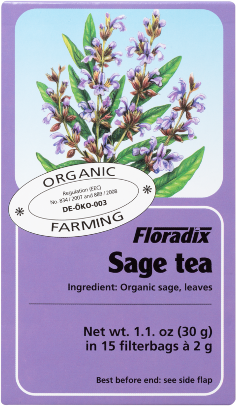 Floradix Sage Organic Herbal Tea 15 Bags (1000x1001), Png Download