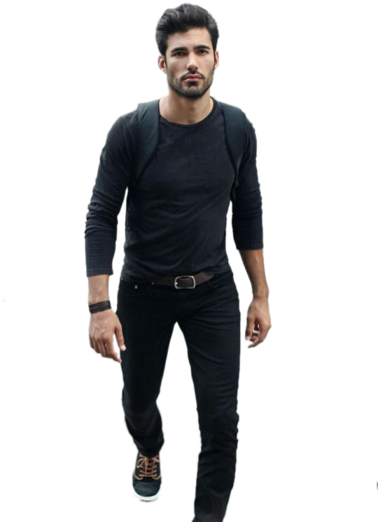 T Shirt Jeans Slim Fit Pants Clothing - Black Shirt And Black Jeans (540x810), Png Download