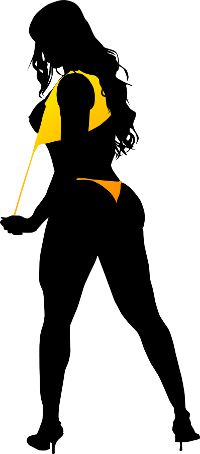 Silhouette - Bikini Girl Silhouette Png (398x900), Png Download