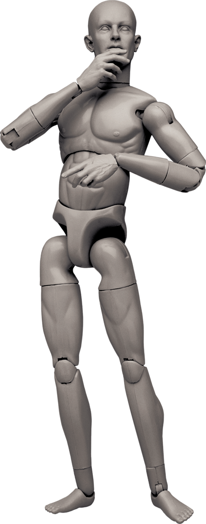 Artist Model Male Sixth Scale Figure - Figure Model For Artists (422x1073), Png Download