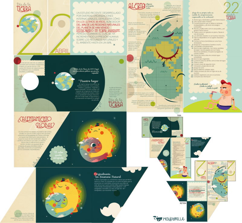 Folleto Dia De La Tierra By Modismille Editorial Design, - Folletos Del Dia De La Tierra (800x737), Png Download