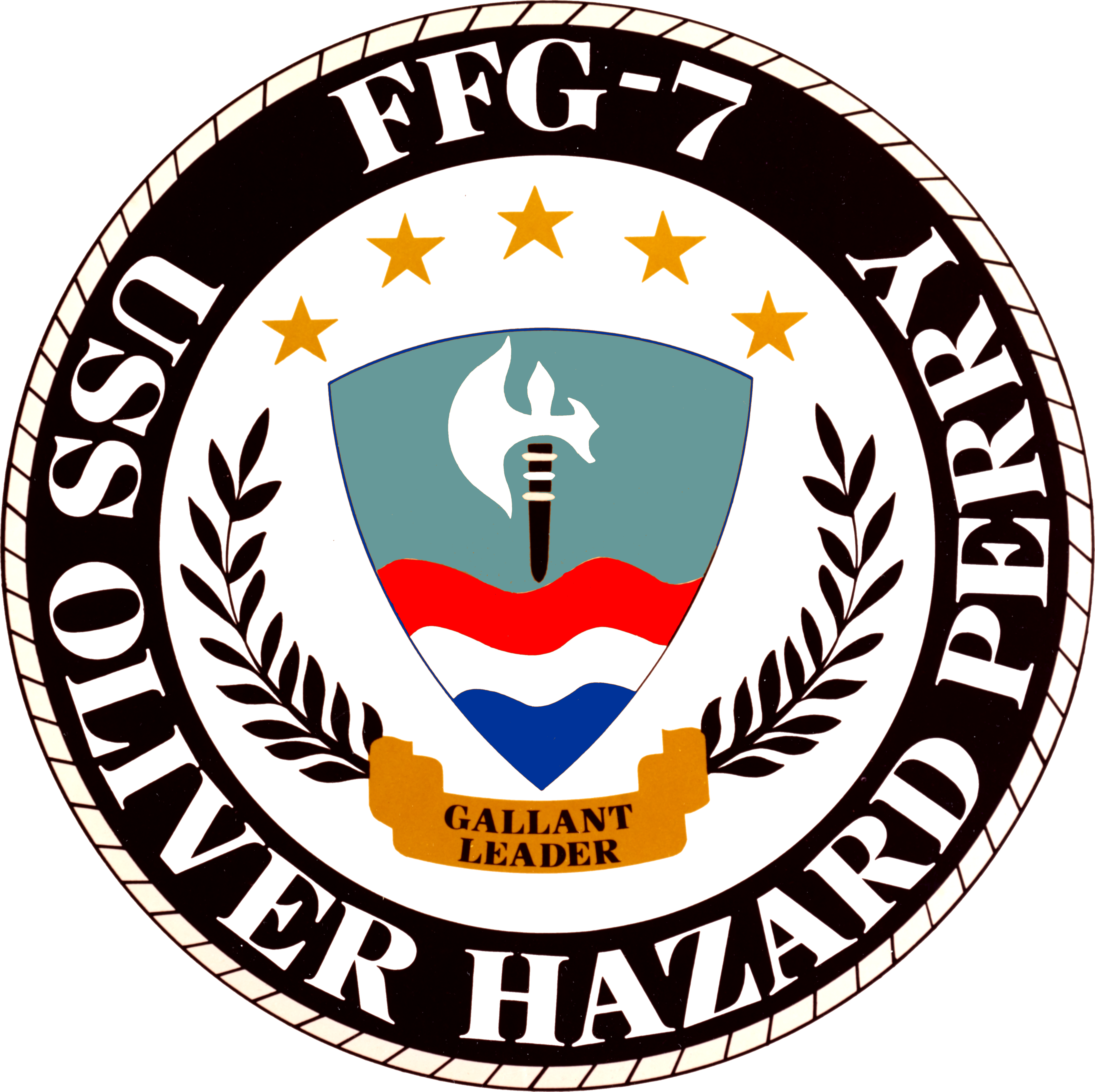 Uss Oliver Hazard Perry Insignia, 1977 - Uss Oliver Hazard Perry Logo (4487x4474), Png Download