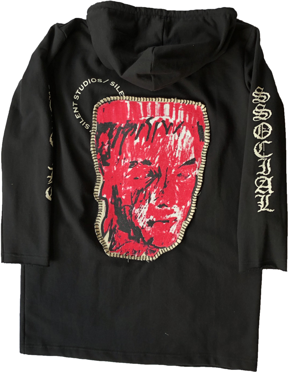 Long Hoodie Black Back (1000x1235), Png Download