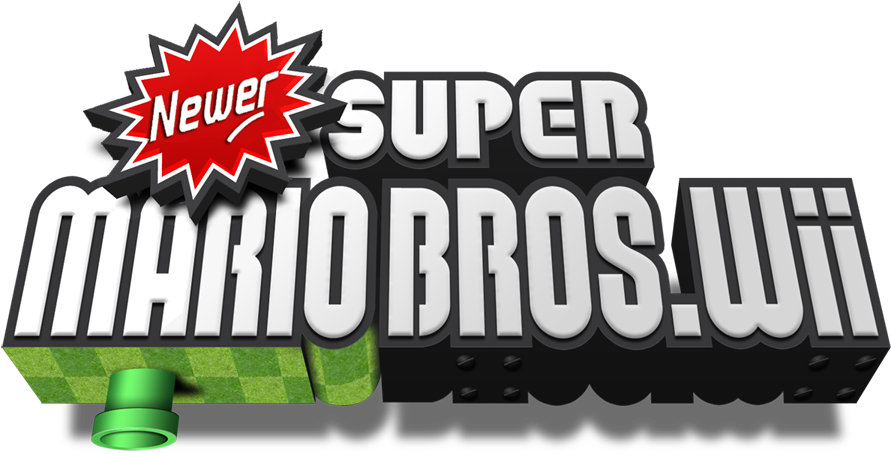 Newer Super Mario Bros - Newer Super Mario Bros Wii Logo (900x474), Png Download