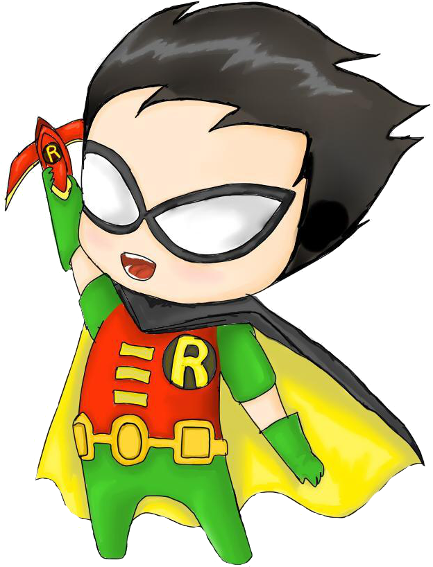 Robin Nightwing Batman Damian Wayne Superman - Teen Titans Robin Chibi (800x1000), Png Download