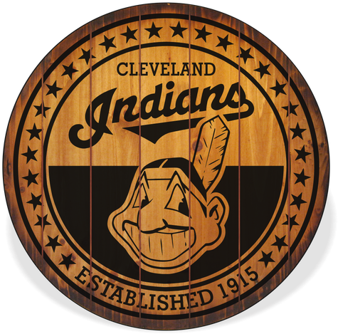 Cleveland Indians Barrel Top Sign - Cleveland Indians Die-cut Decal - 8in X8in White (498x476), Png Download