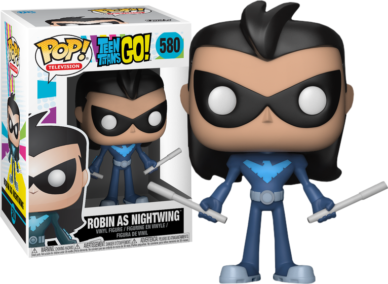 Robin As Nightwing Pop - Teen Titans Go Funko Pop (766x560), Png Download