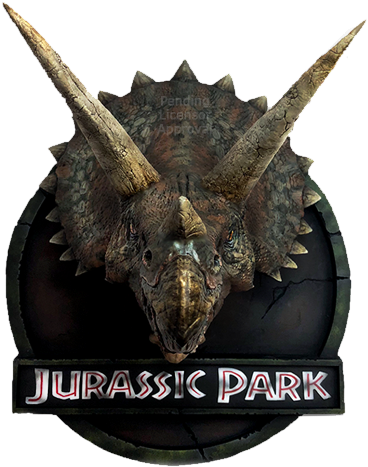 19" Jurassic Park Bust Triceratops - Jurassic Park Dead Triceratops (482x468), Png Download