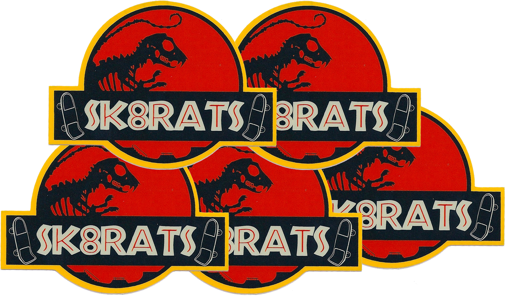 Image Of Sk8rats Jurassic Park Sticker Pack - Jurassic Park (2262x1343), Png Download