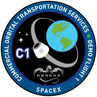 Spacex Dragon Cots Demo 1 Logo - Space X Dragon Logo (387x387), Png Download