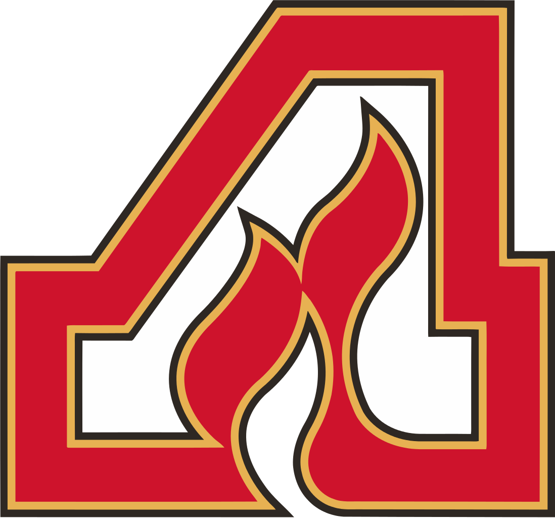Image Result For Calgary Flames First Logo - Adirondack Flames Logo (1098x1024), Png Download