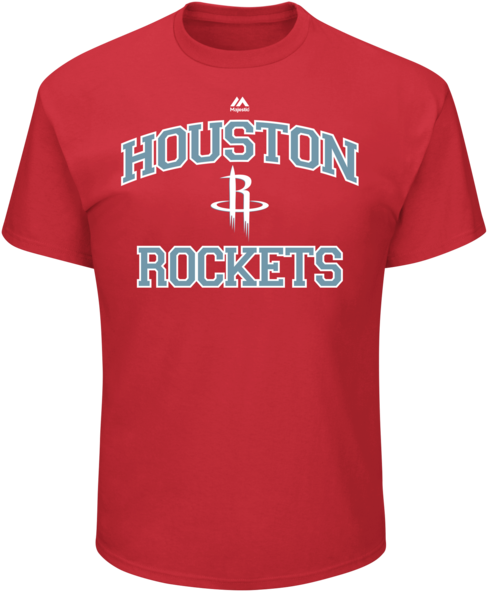 Men's Houston Rockets Majestic Red Heart And Soul T-shirt - Los Bravos Atlanta (600x600), Png Download
