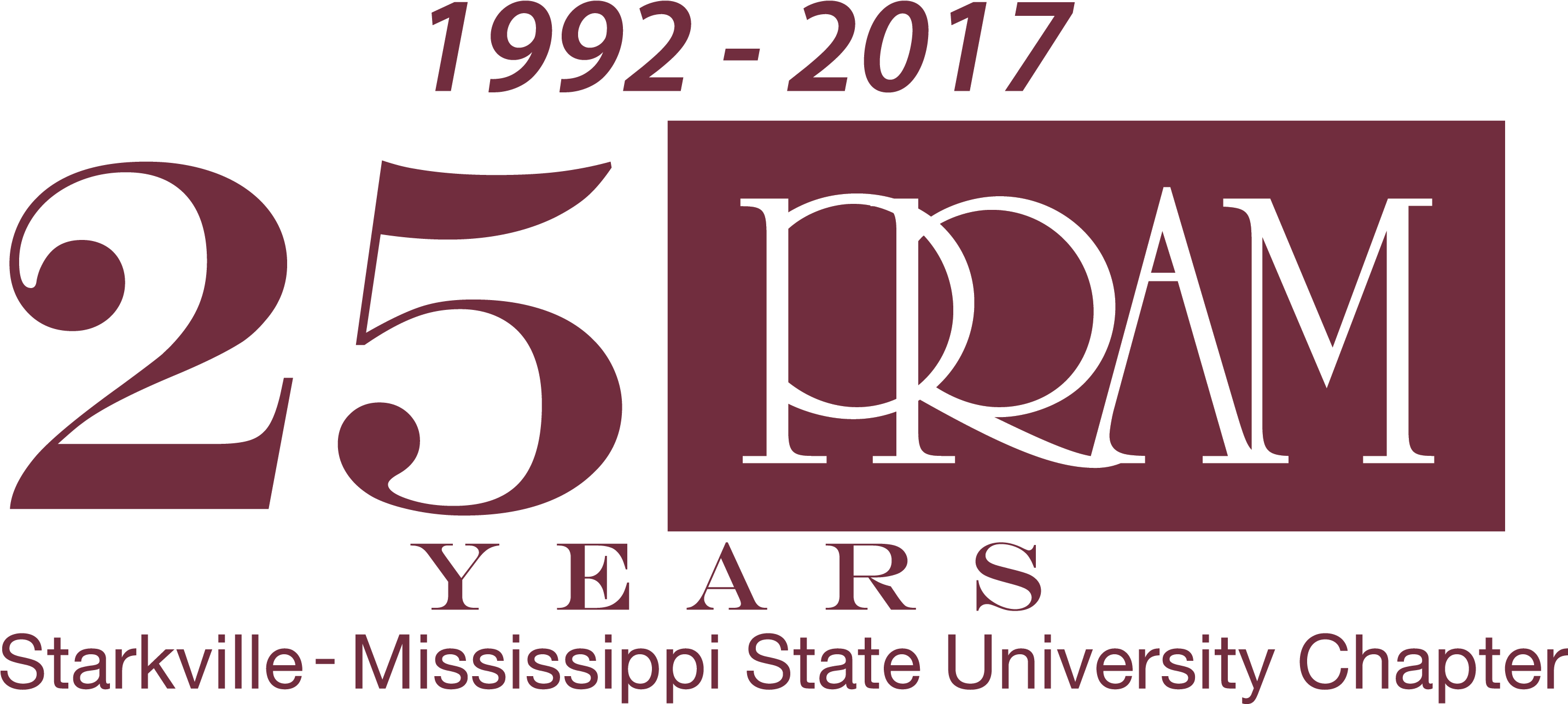 1992 2017 Pram 25 Year Logo - Starkville (2866x1359), Png Download