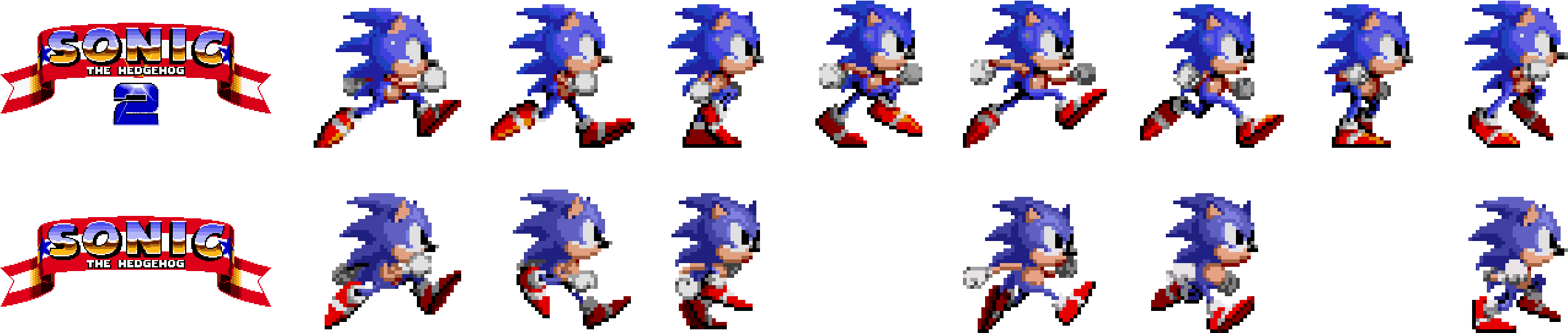 Comparaison Of Sprites - Sonic Mania Walking Sprite (2598x594), Png Download