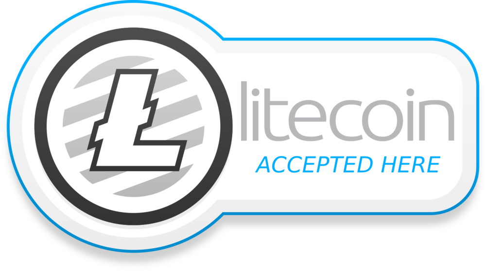 Litecoin Accepted Here 6b - Litecoin (1000x559), Png Download