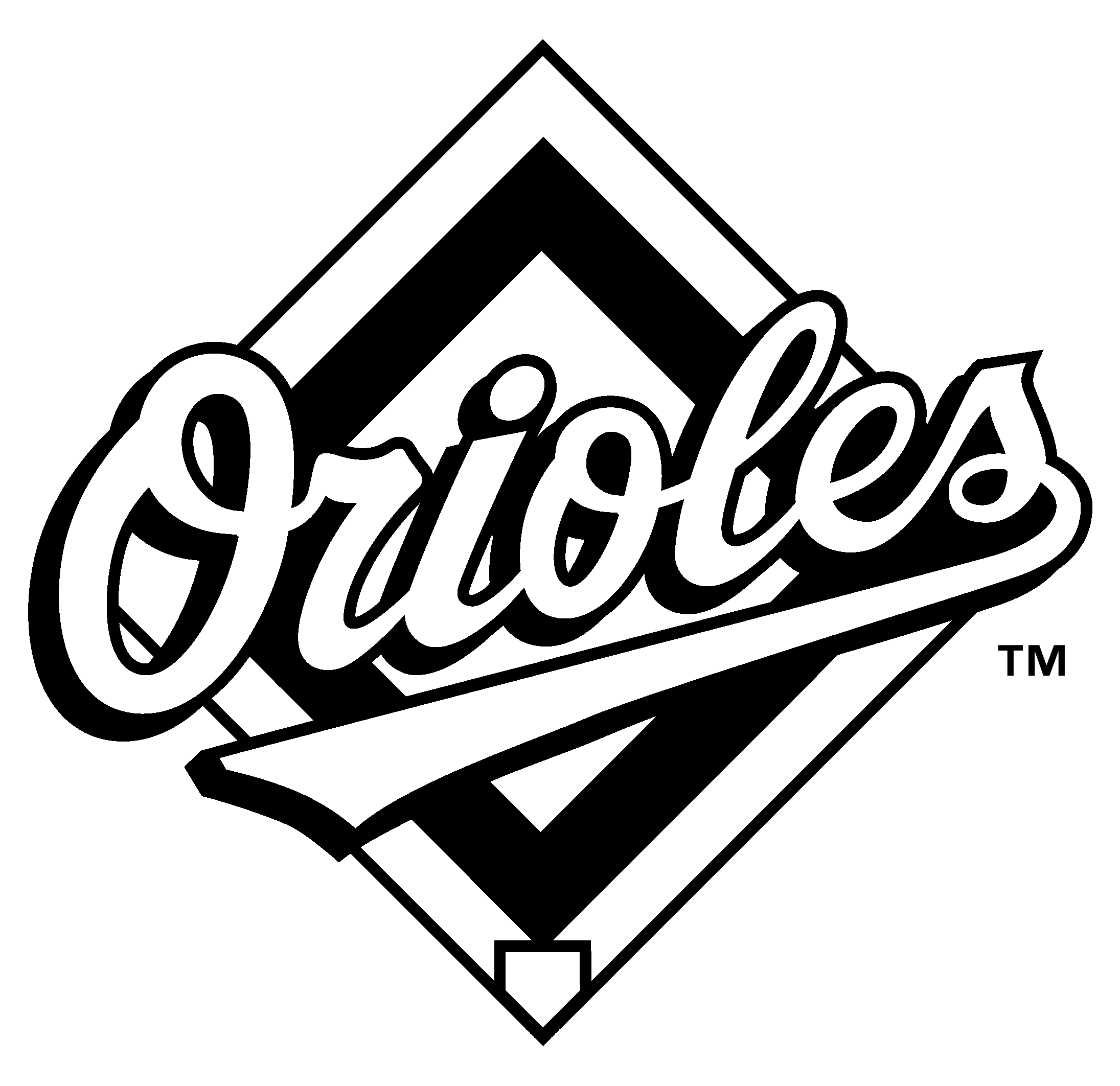 Baltimore Orioles 4 Logo Black And Ahite - Baltimore Orioles (2400x2400), Png Download