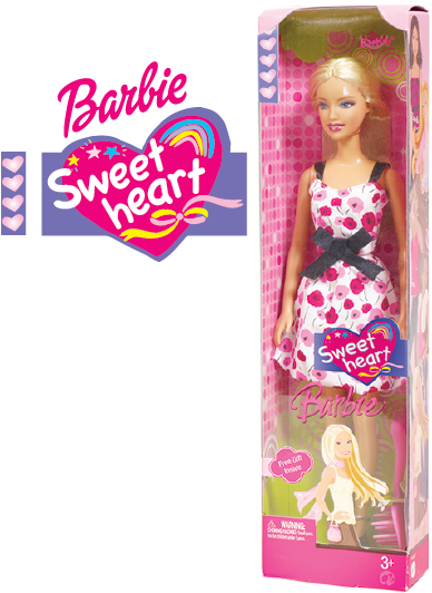 Barbie Sweetheart Logo And Pack Design - Portable Network Graphics (594x622), Png Download