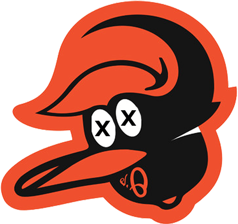 Baseballs Dead Bird - Mlb Baltimore Orioles 8-by-8 Inch Diecut Colored Decal (500x500), Png Download