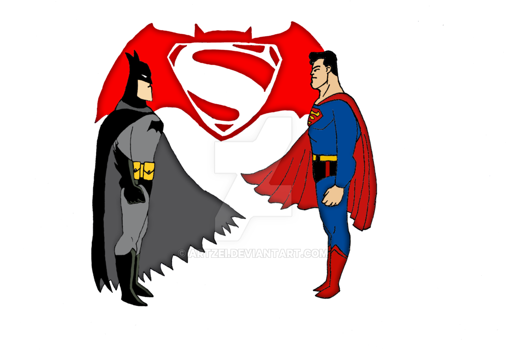 Batman V Superman Dcau Style By Artzei On Deviantart - Cartoon (1024x745), Png Download