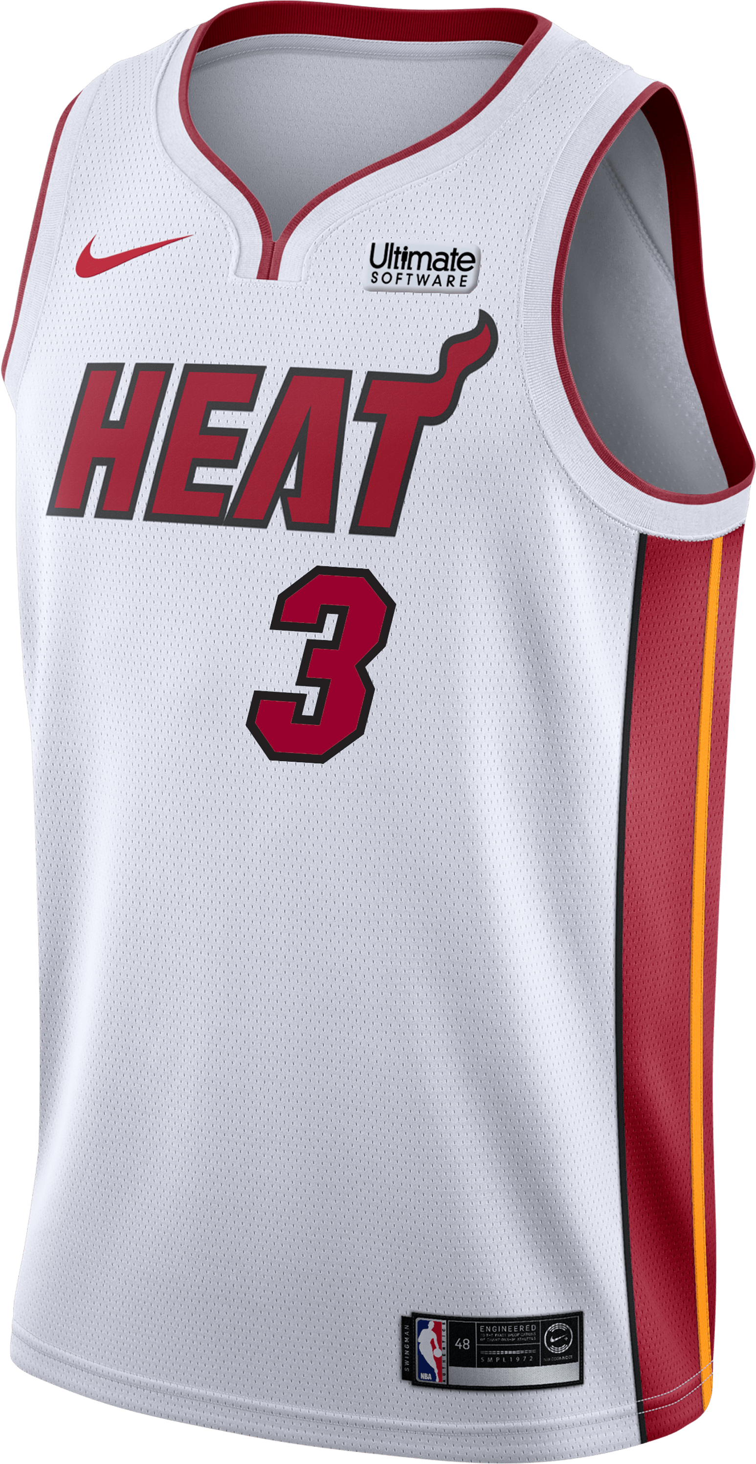 Miami Heat Jersey White (3320x3320), Png Download