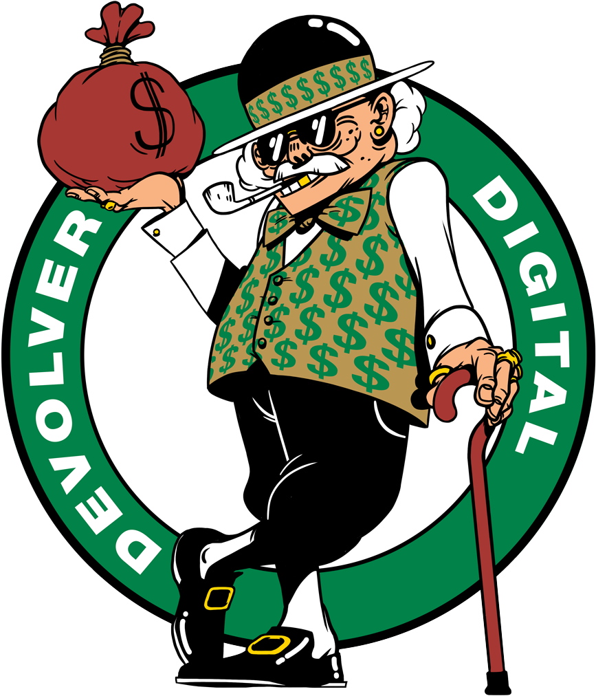 Opreem Devolver Tshirt Illustration - Boston Celtics Logo Parody (1920x1080), Png Download