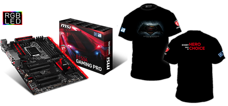 Claim Your Exclusive 'batman V Superman' Collectible - Motherboard Msi B150a Gaming Pro (800x400), Png Download