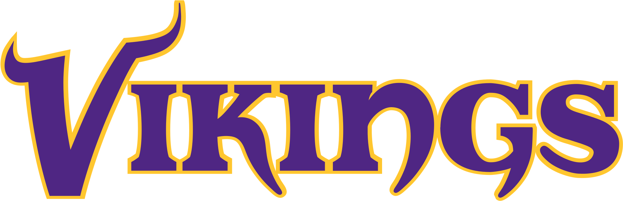Vikings Svg - Minnesota Vikings Decal Large (2000x653), Png Download