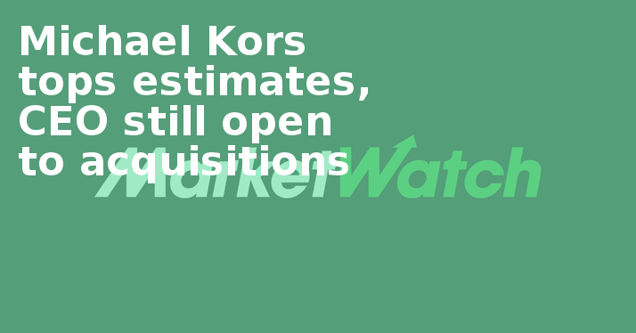 Michael Kors Tops Estimates, Ceo Still Open To Acquisitions - Stock (714x374), Png Download