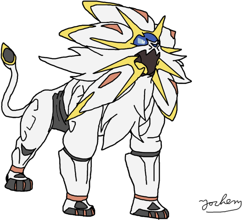 Clip Free Download Pokemon Sun - Solgaleo How To Draw (945x845), Png Download