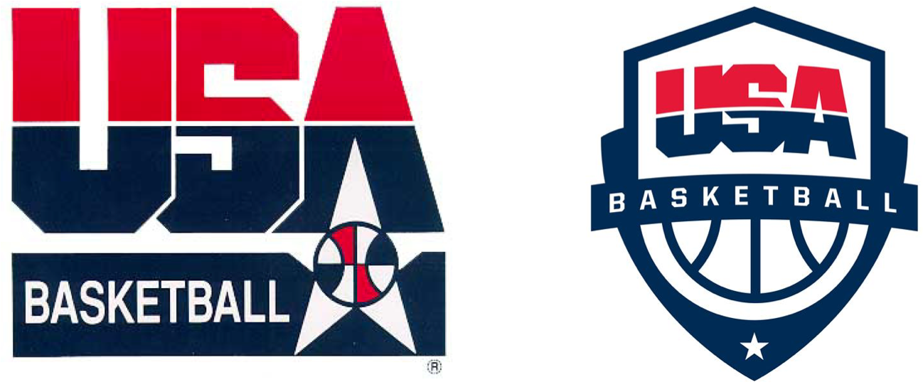 Usa Basketball Logos Clipart Black And White Download - 1992 Usa Basketball Logo (1298x544), Png Download