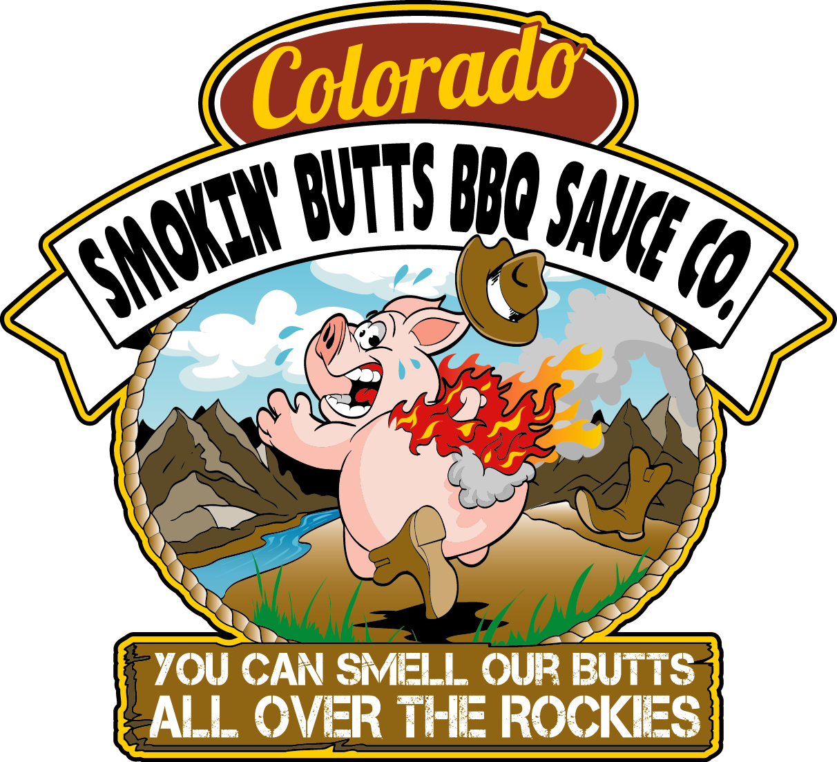 Colorado Smokin Butts Barbecue Sauce - Smokin Butts Barbecue Sauce (1212x1103), Png Download