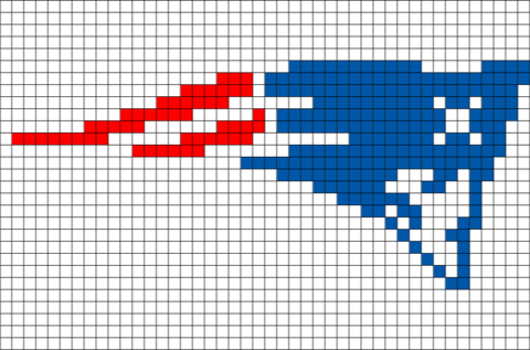 Pixel Patriots Logo - Patriots Logo Pixel Art (480x317), Png Download