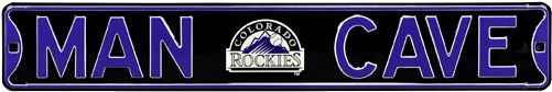 Colorado Rockies “man Cave” Authentic Street Sign - Colorado Rockies Black 6" X 36" Man Cave Steel Street (500x500), Png Download