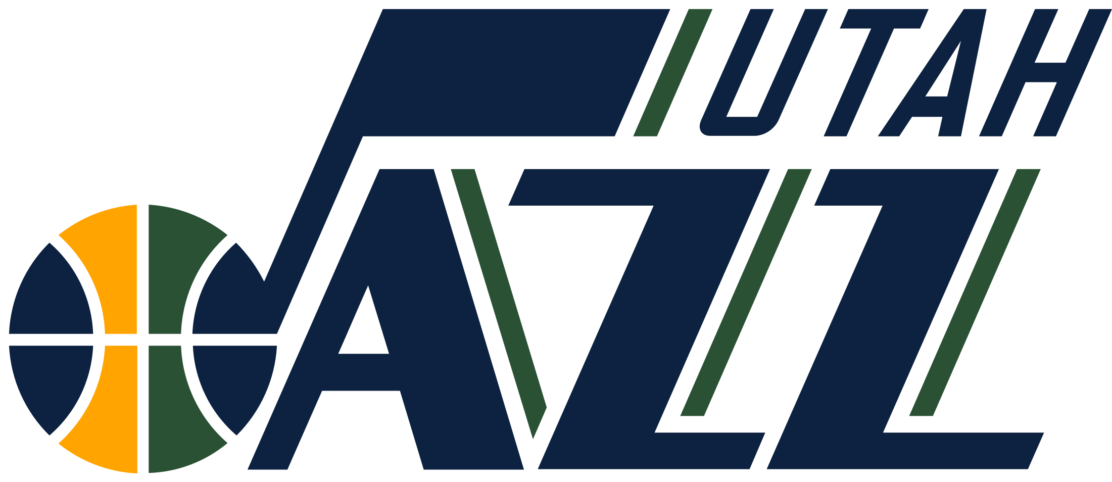 Utah Jazz Logo Transparent - Utah Jazz Logo 2018 (2400x953), Png Download