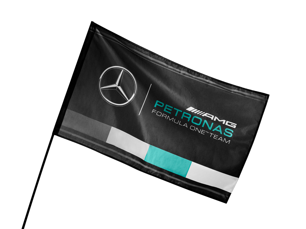 Mercedes Amg F1 Flag (1000x1000), Png Download