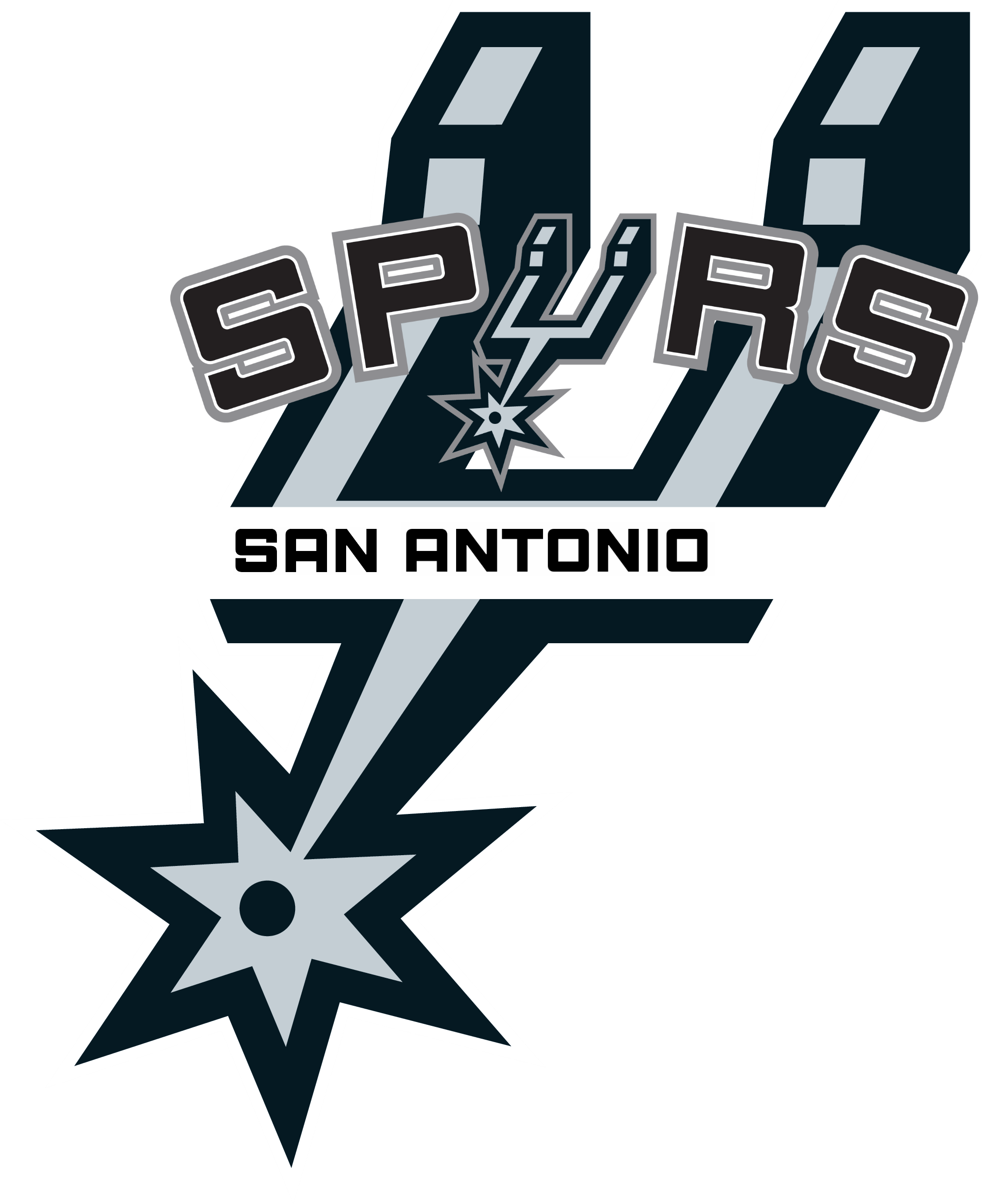 Spurs Drawing San Antonio Clipart Transparent Stock - San Antonio Spurs Logo Png (2000x2454), Png Download