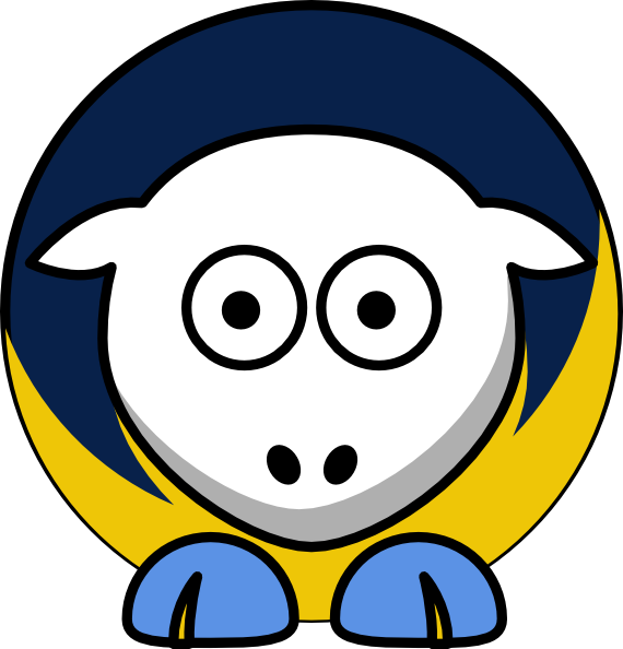 Sheep 4 Toned San Diego Chargers Team Colors Clip Art - Cal State Fullerton Titans (570x594), Png Download