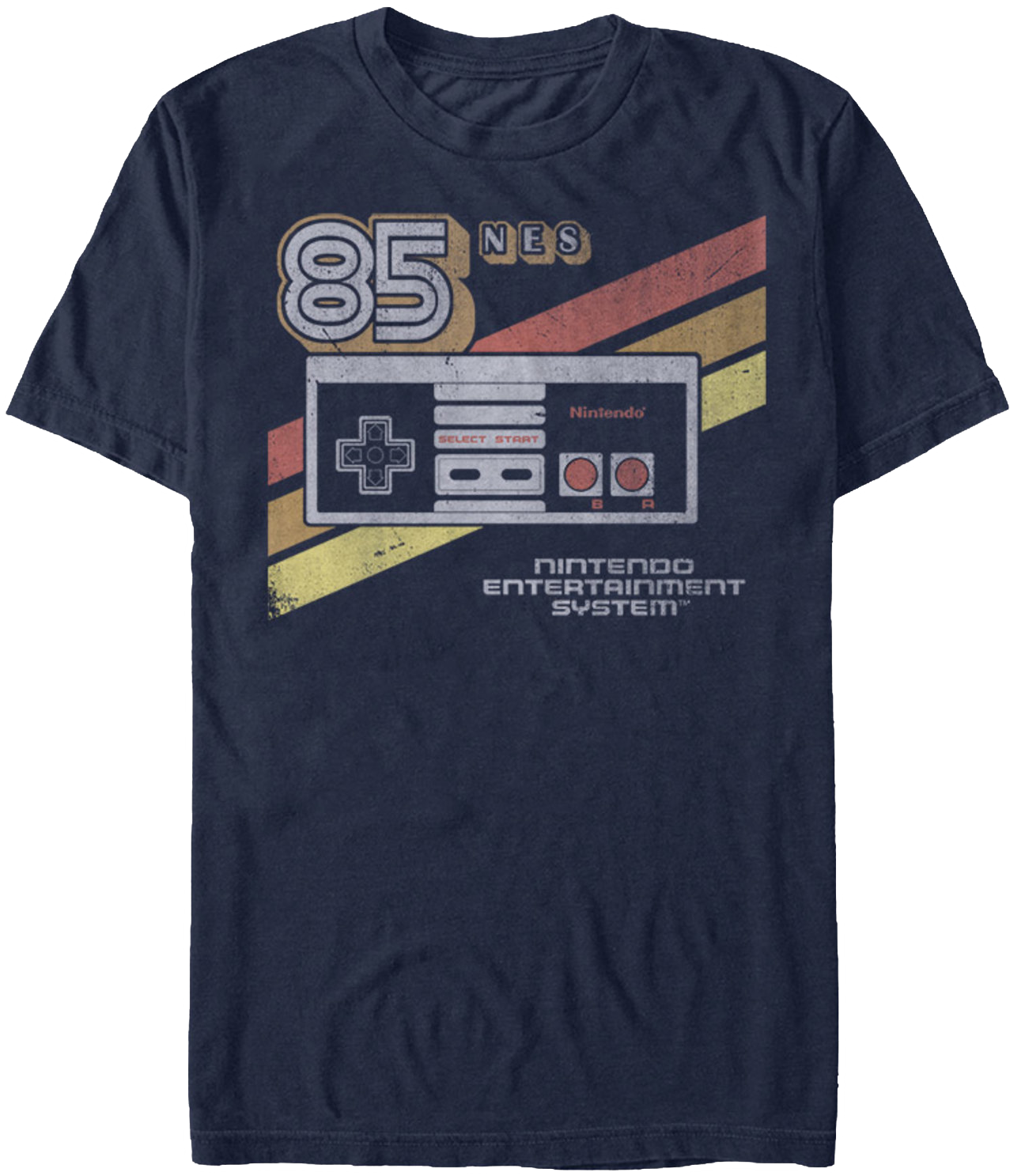 Retro Controller Nintendo T-shirt (1277x1487), Png Download