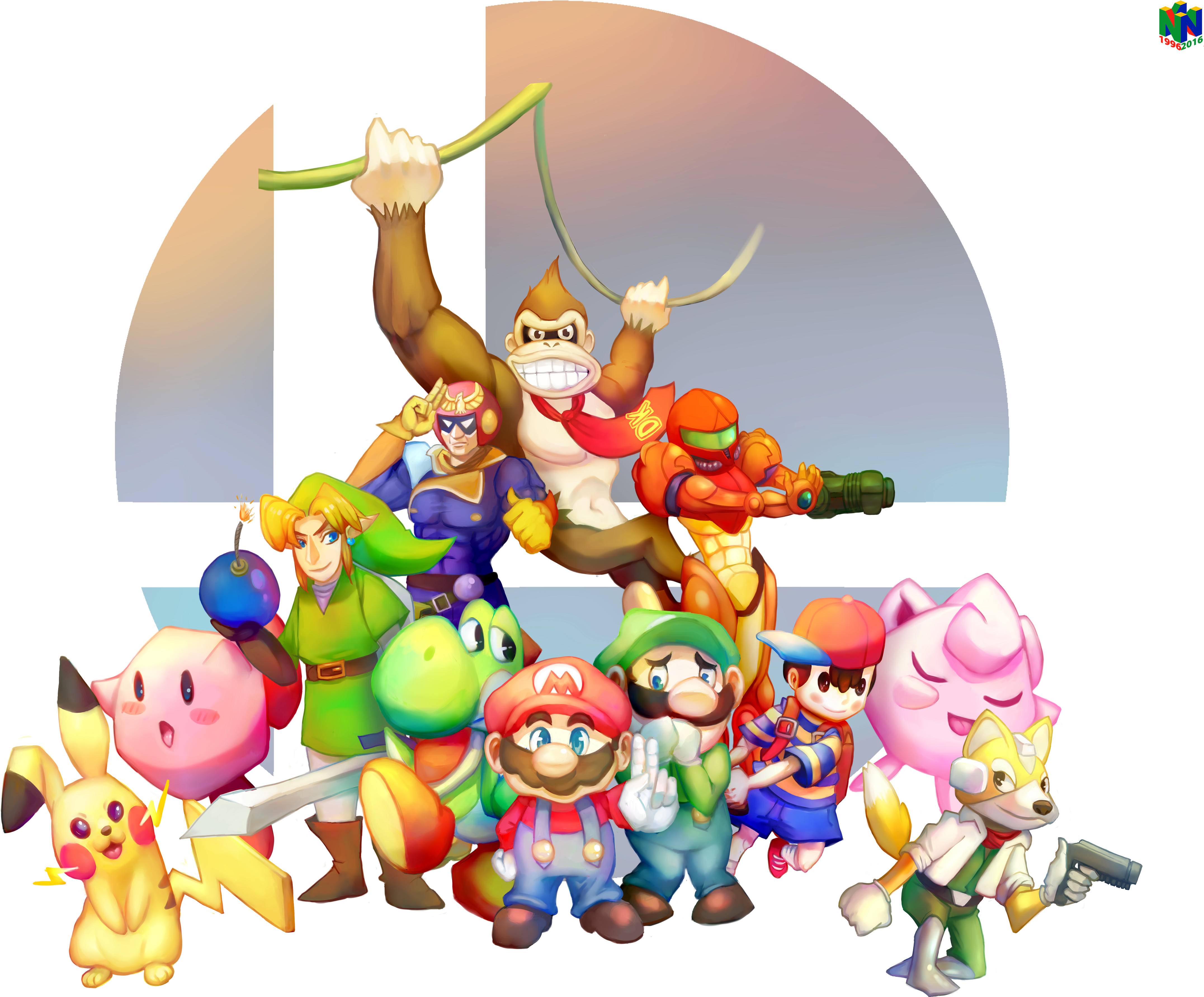 Smash Bros 64 For The N64 Tribute On Game Art Hq By (4700x3628), Png Download