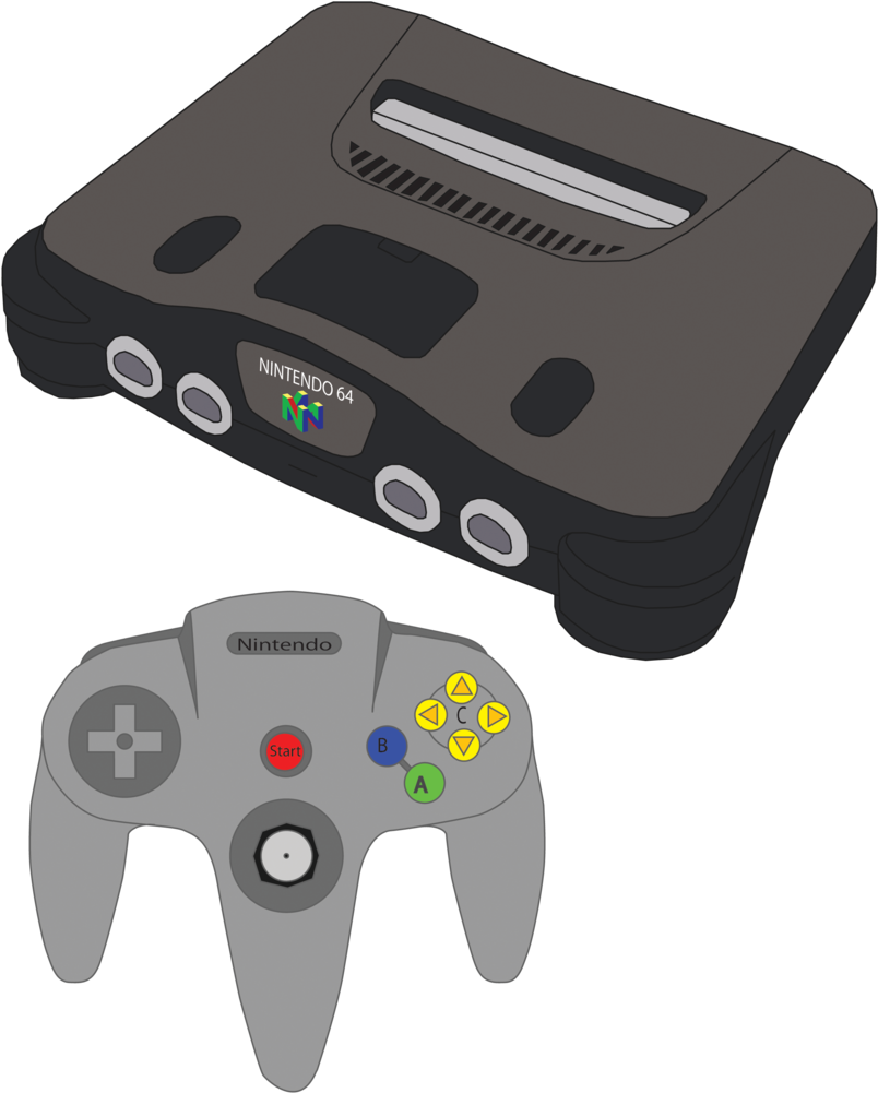 N64-console - Nintendo 64 Cartoon Png (809x1024), Png Download