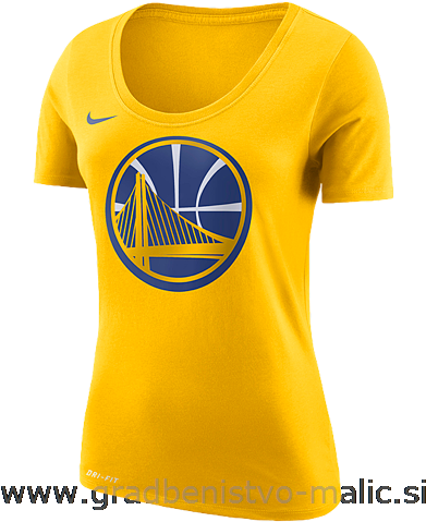 Women's Nike Nba Logo T-shirt Mega Sales Malaysia Golden - Nba Golden State Warriors Logo 4 Inch Auto Magnet By (500x500), Png Download