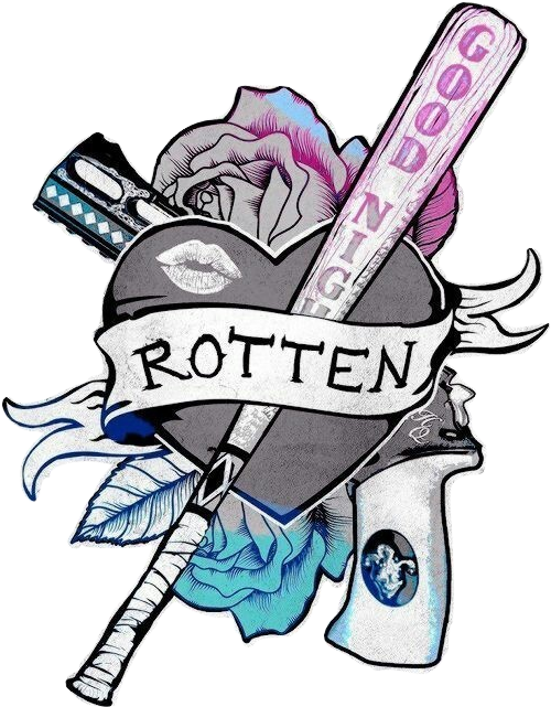Report Abuse - Suicide Squad Harley Quin Gun / Bat 10 Inch Vinyl Sticker,cars (500x641), Png Download