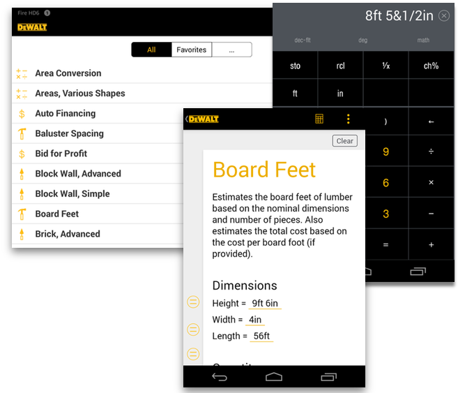 Download Dewalt® Mobile Pro™ Is A Full-featured Calculator And - Android PNG Image with No Background PNGkey.com