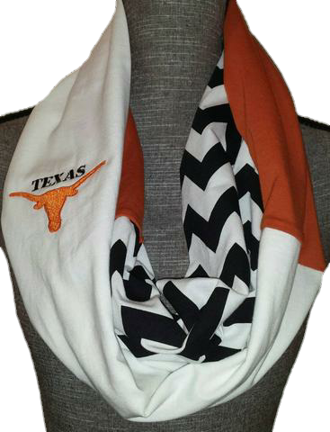 Texas University Infinity Scarf With Embroidered Logo - Scarf (367x480), Png Download