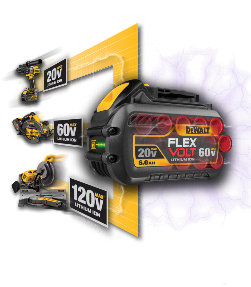 Flexvolt > - Newest Dewalt 120 Volt Cordless (850x972), Png Download