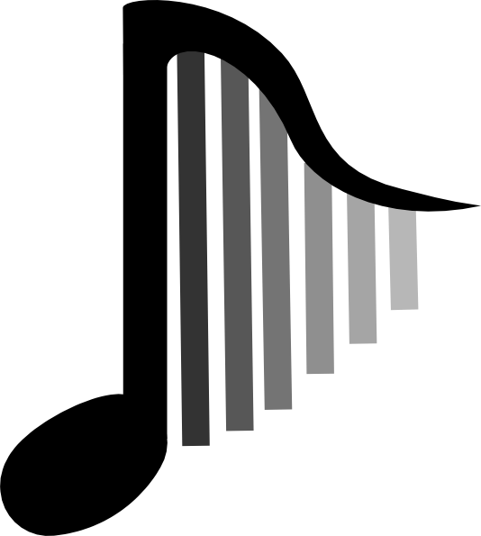 Harp Note Clip Art At Clker - Harp Png (534x595), Png Download