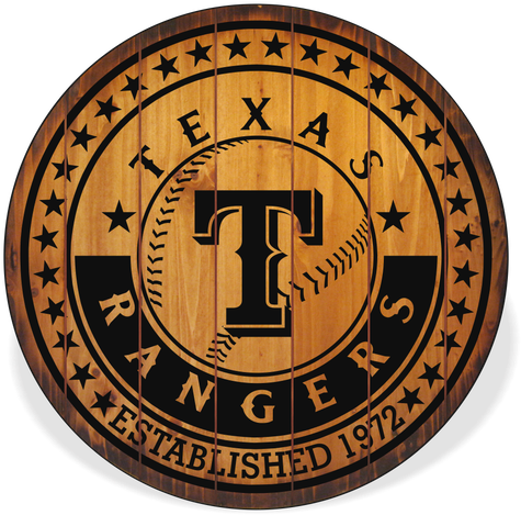 Texas Rangers Barrel Top Sign - Print: 2011 Texas Rangers Team Logo, 14x11in. (498x476), Png Download