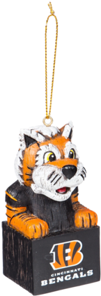Cincinnati Bengals Mascot Ornament - Cincinnati Bengals Team Mascot Ornament (421x480), Png Download