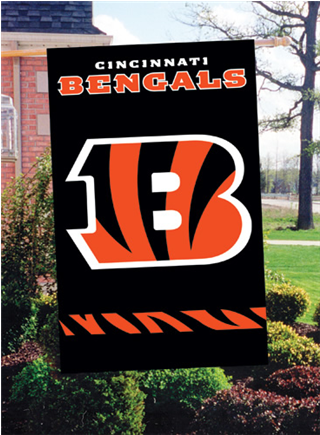 Cincinnati Bengals Black Applique Banner Flag - Bengals Vs Panthers 2018 (434x434), Png Download