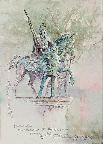 Charlemagne Of Notre Dame - Sketch (600x480), Png Download